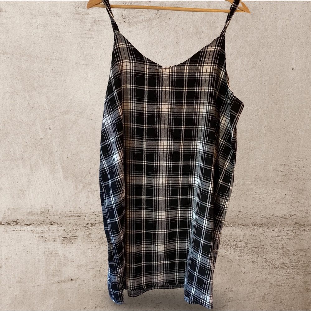 Vintage Black/White Plaid Dress